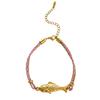 Handmade Woven Lucky Fish Bracelet Lucky Fish Bracelet 18K Gold Plated Fish Charm Woven Chain Bracelet