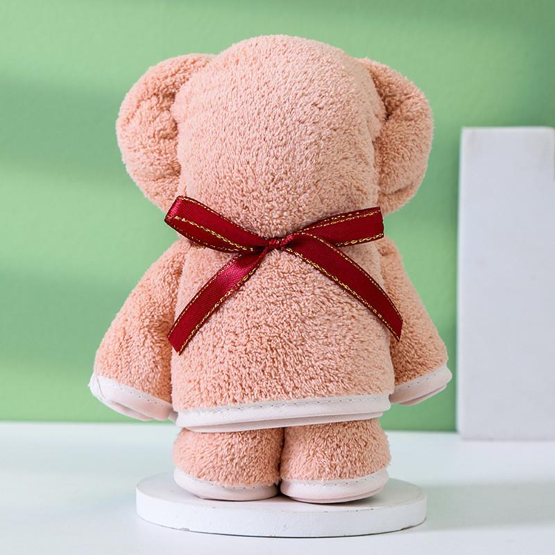 Coral Fleece Bear Towels Gift Set With Plush Hand Towels For Weddings And Birthdays