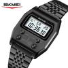SKMEI 2460 Waterproof Digital Watch for Men Stainless Steel Sport Luxury Retro LED Electronic Mens Wristwatches Reloj Hombre