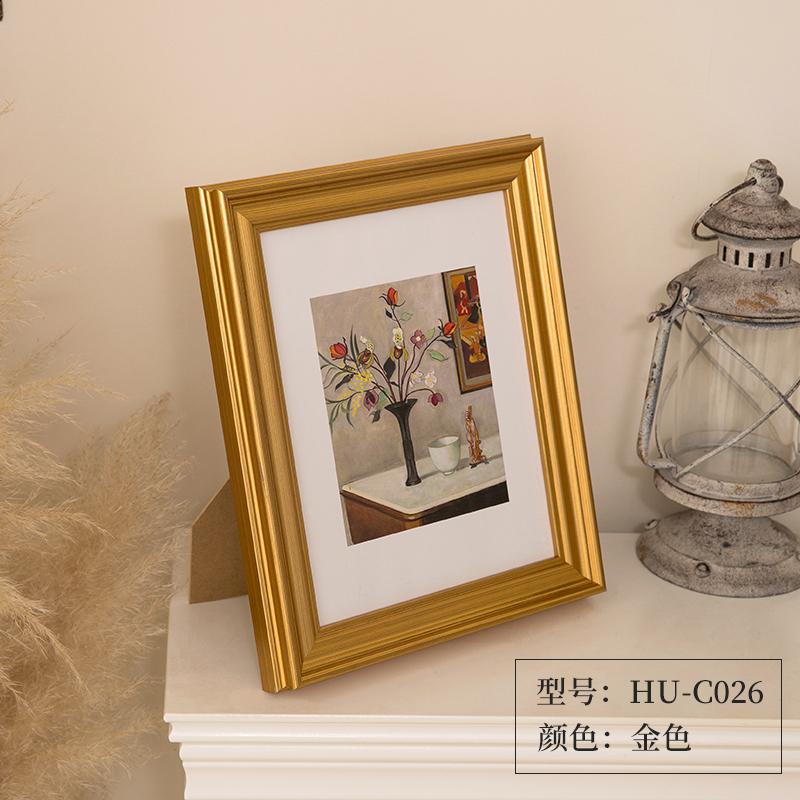 Light luxury golden photo frame display platform Square 5-inch 6-inch 7-inch 8-inch 10 inch photo frame Desktop home decoration