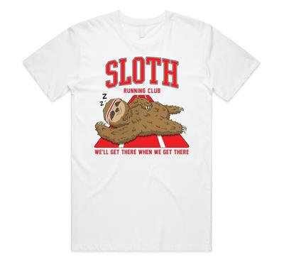Sloth Running Club T-shirt Tee Funny Graphic Jogging Tee Athletic Lazy Gift