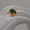 Satter grüner kolumbianischer Smaragd 925 Sterlingsilber Gelbgoldauflage Ring Schmuck