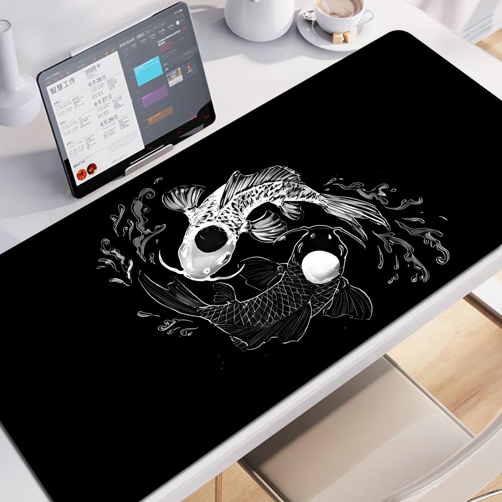 Large Tai Chi Fish Mousepad Gamer XXL Gaming Mouse Pad Rubber Waterproof Big Laptop Notebook Desk Mat Game Neutral Mouse Mat