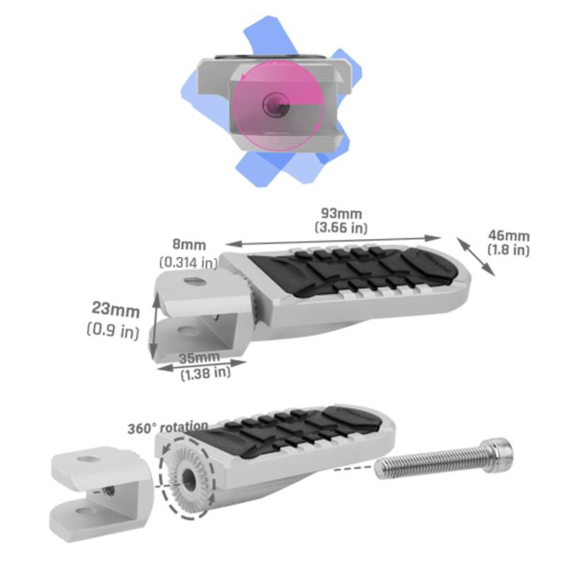 F750GS F850GS Adjustable Front&Rear Footrest Rotatable Passenger Foot Pegs Rest For BMW F 750GS F850 GS ADV Adventure