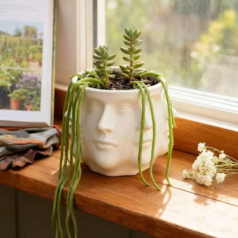 New 3D Printed Abstract Multi-Faceted Flower Pot Creatively Unique Succulent Potted Indoor Garden Balcony Outdoor Decoration