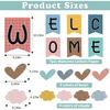 57pcs Boho Rainbow Welcome Banner Welcome Bulletin Board Set for Classroom Decoration Back to School Supplies