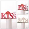 Lip Love Heart Love Wood Knot Ornament LOVE KISS Wooden Letter Ornaments  Home