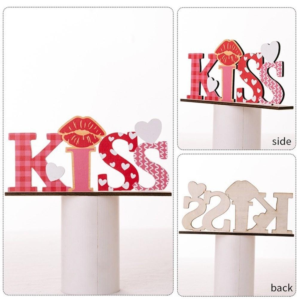 Lip Love Heart Love Wood Knot Ornament LOVE KISS Wooden Letter Ornaments Home