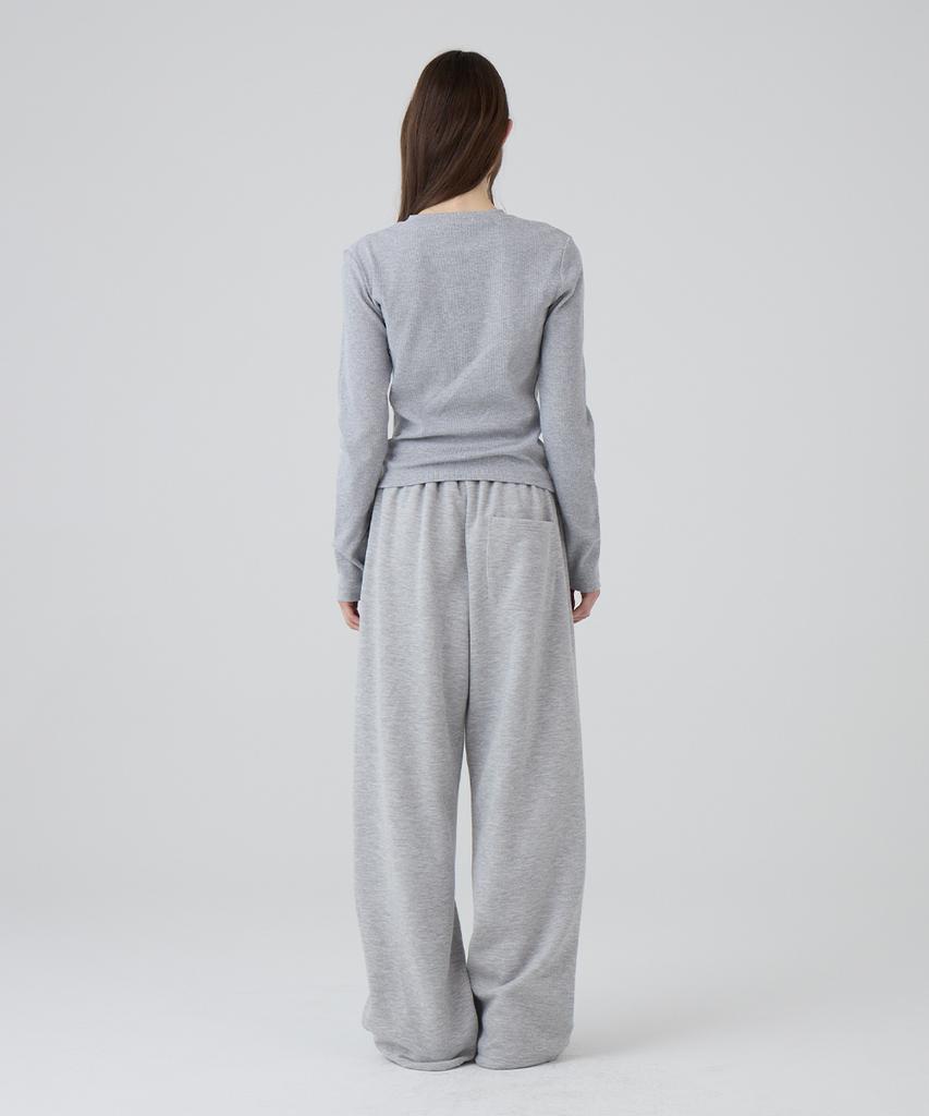 DANGLEDROP Dgdp Square Logo Wide Sweatpants_Melange Grey