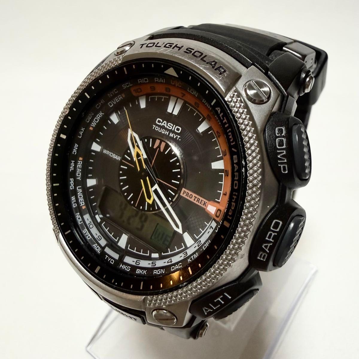 [Good Condition] CASIO Casio PRO TREK PRW-5000 Radio Solar Multiband 6 Triple Sensor