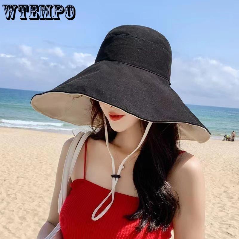 WTEMPO Women Outdoor Sunscreen Summer Sun Hats Anti-UV Protective Cap Solid Color Ladies Women Casual Hats