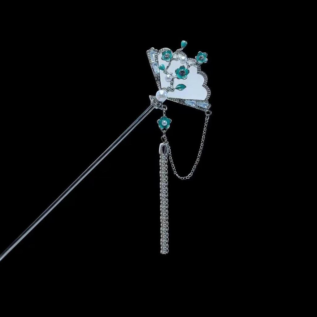 18cm Chinese Style Hairpin Elegant Flower Butterfly Tassel Hair Stick For Women Vintage Hanfu Metal Jewelry Hair Accessories 1pc