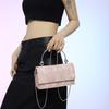 Niche chain shoulder bag women's new temperament versatile small square bag metal portable messenger bag