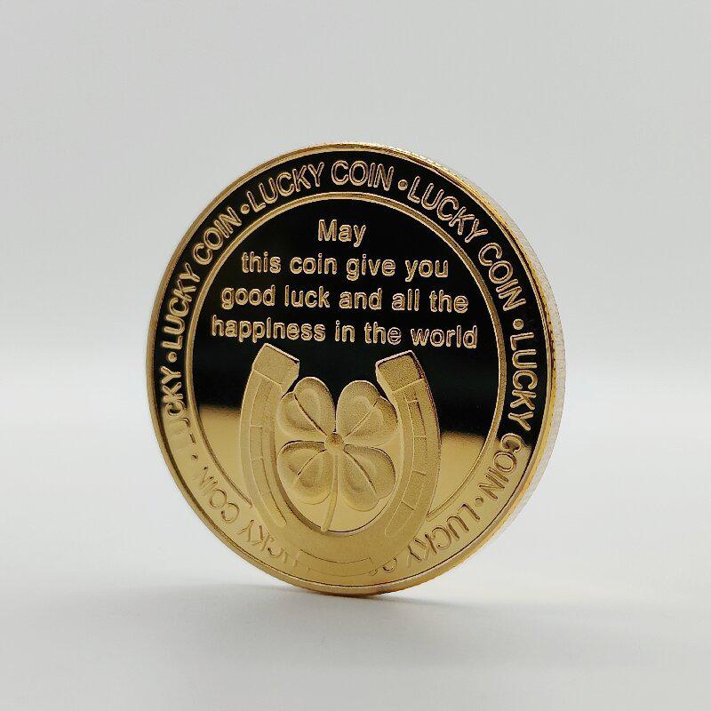 Lucky Commemorative Silver-Plated And Gold-Plated Commemorative Coin, Four Leaf Clover Embossed Mother'S Day Coin Collect