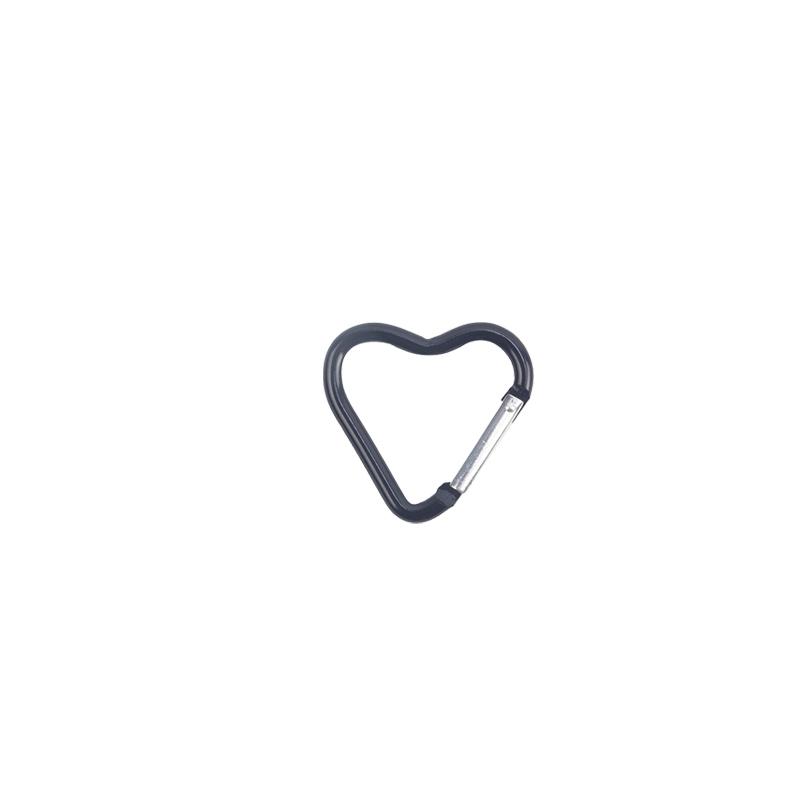 1 Pcs Heart-shaped Aluminum Carabiner Key Chain Clip Outdoor Keyring Hook Water Bottle Hanging Buckle Travel Kit Accessories
