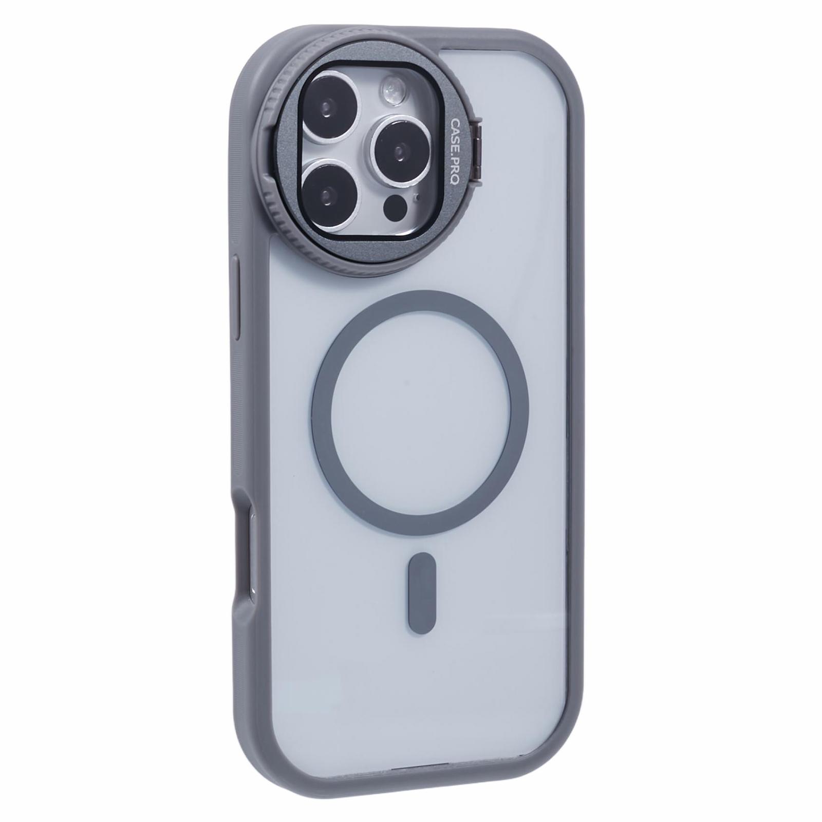 

For iPhone 16 Pro Case Compatible with MagSafe Cell Phone Cover with Lens Cover Kickstand E