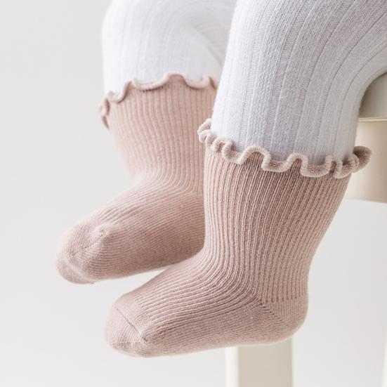 1 Pereche Șosete de Bumbac pentru Fetițe cu Volane Șosete de Gleznă de Prințesă pentru Copii Mici Șosete Medii Grosime Primăvară și Toamnă Șosete pentru Copii