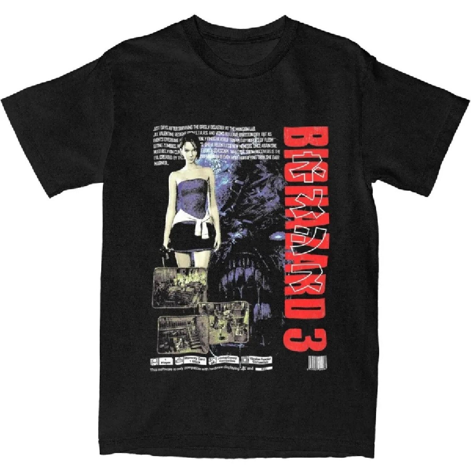 

Мужские футболки Resident Evil 4 Biohazard Game 100% хлопок одежда футболка с коротким рукавом круглый вырез футболка Харадзюку большой размер S чёрный