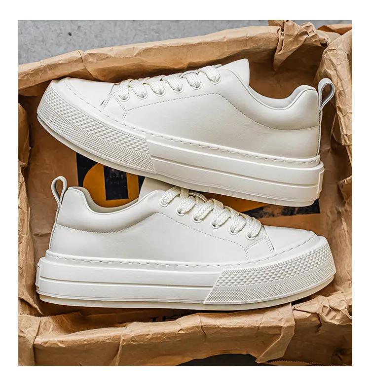 High-Quality Fashion Thick Bottom Canvas Board Shoes Men's Breathable Flat Designer Lace-Up Oxford Shoes Outdoor Running Shoes