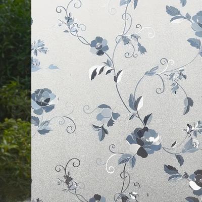 1 Roll 3D Peony Flower Decorative Window Privacy Film, UV Protection Removable Privacy Film Window Glass for Bathroom Home Office