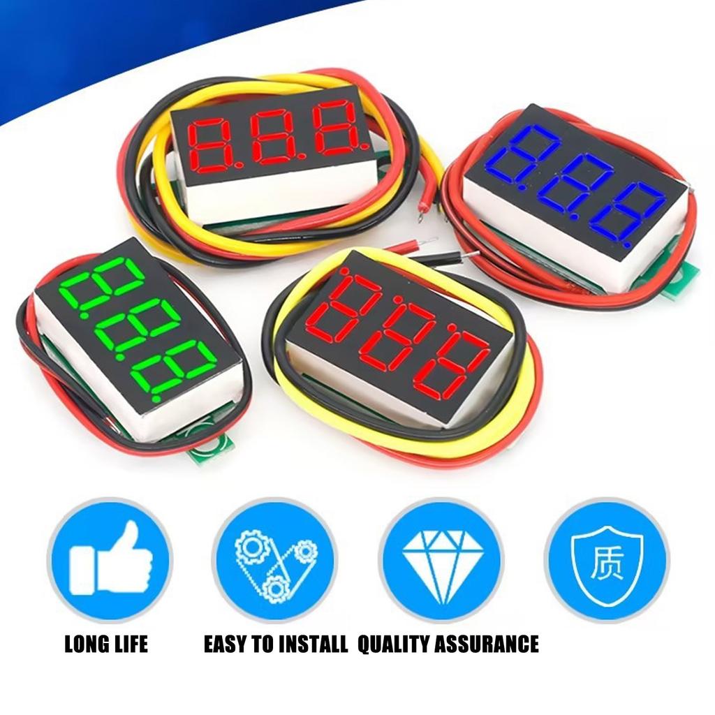Miniature 0.36 Inch Voltage Gauge Easy To Read Screen Digital Voltmeter for Automotive & Motorcycle Circuit Testing