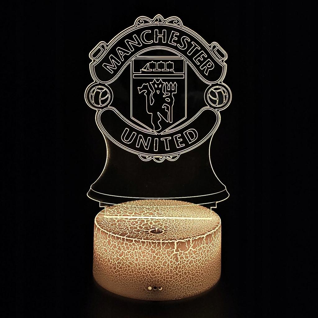 Manchester United Coat Of Arms Children's Night Light 16 Led 3D + Remote Control
