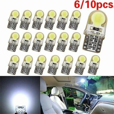 6/10 Stück T10 W5W LED-Birne, Auto-Innenbeleuchtung, seitliche Kennzeichenleuchte, 5 Farben