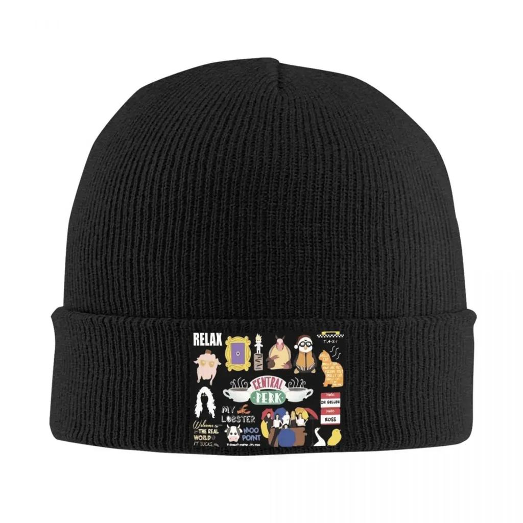 Unisex Funny Friends Collage Warm Knitted Cap Winter Knit Bonnet Hat Skullies Beanies Hip Hop Caps for Unisex