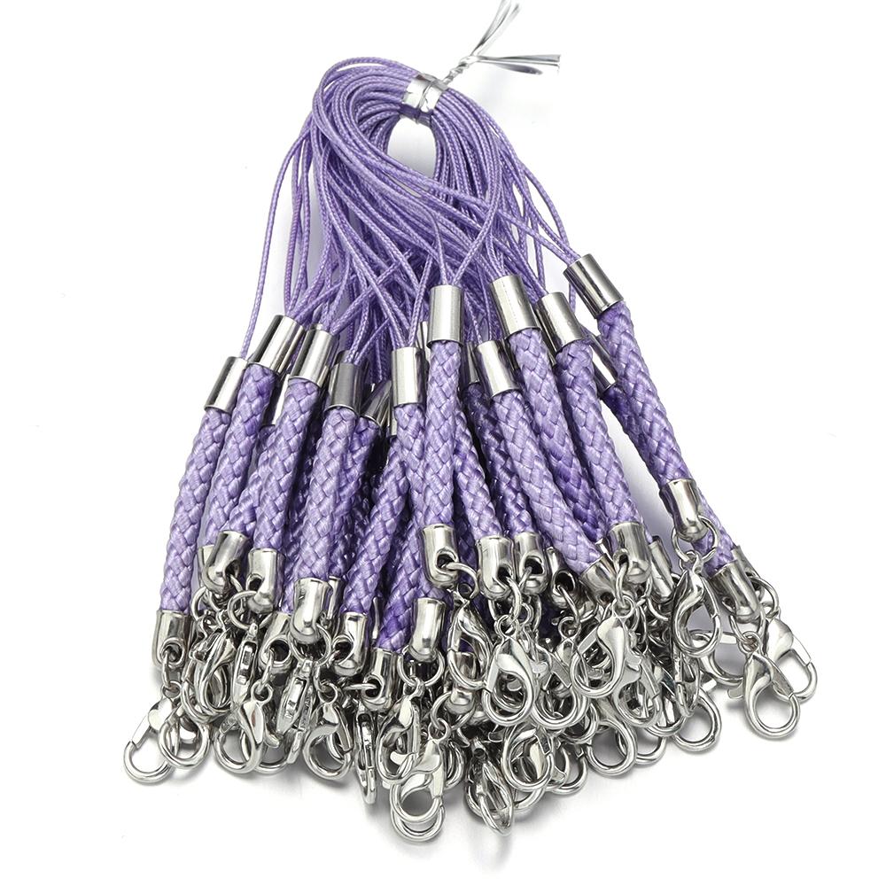 10pcs Lanyard Strap Cord Braided Keychain Rope With Lobster Clasp For Jewelry Making DIY Key Phone Chain Pendant Keyring Finding