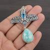 Natural Amazonite Gemstone 925 Sterling Silver Jewelry Designer Pendant 2.46" AJP-2337