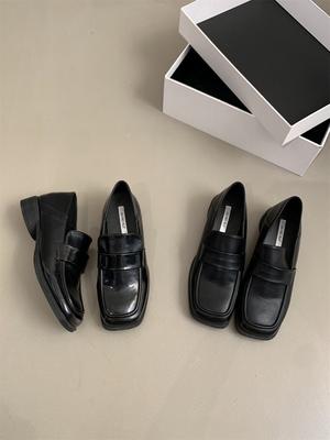 Scarpe Loafer Penny Casual da Guida Tacco Spesso Slip-On da Donna Scarpe da Lavoro Retrò Pumps Stile Britannico Zapatos De Mujer