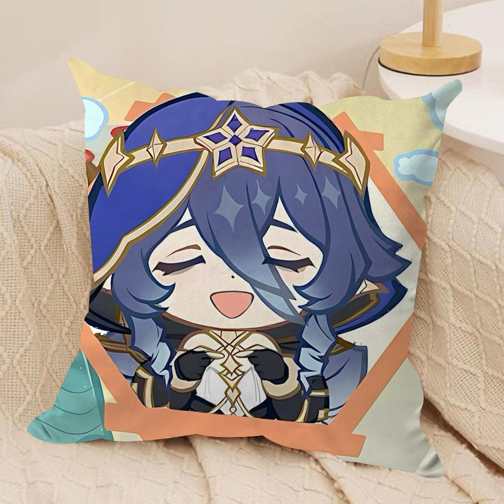 

Layla cute genshin impact Cushion Cover Silky Short Plush Invisible Zipper Dustproof Sofa Pillow Case for Home Decor 30x30cm