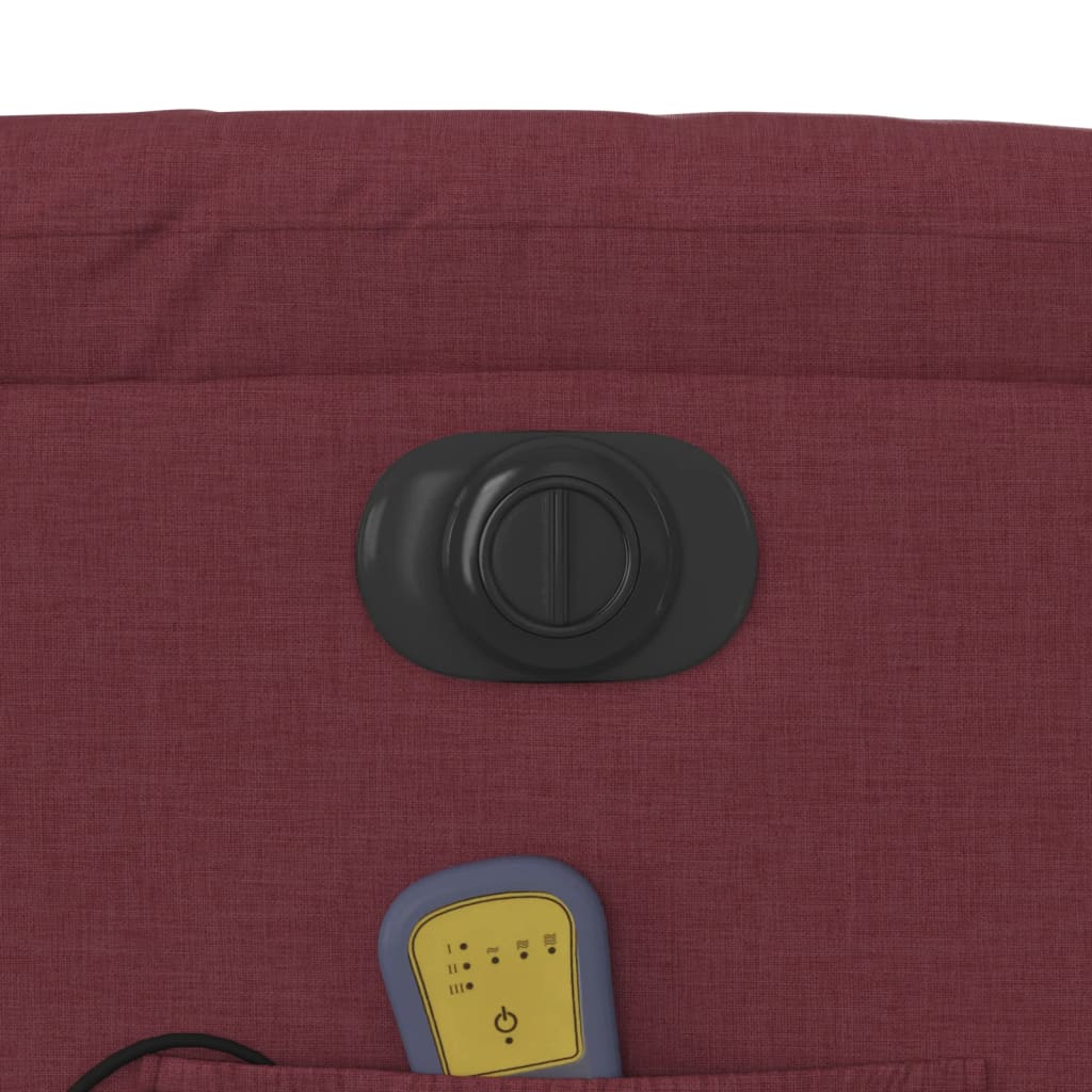 Electric Massage Recliner with Rising Function Burgundy Fabric