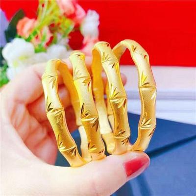 Women's Frosted Bamboo Retro Open Bangle – Elegant Gift for Holidays