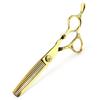 FZJ-38 Golden Bamboo Hairdressing Scissors Set: Straight, Serrated, Thinning for Salon.