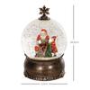 Christmas Snow Globe with Music and Lights, Santa and Child Scene for Christmas Decoration, Party Gift, Bronze