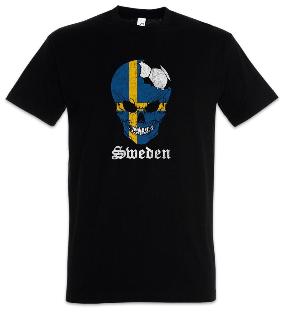 

Sweden Football Skull I T-Shirt swedish Soccer Flag Banner World Championship XL