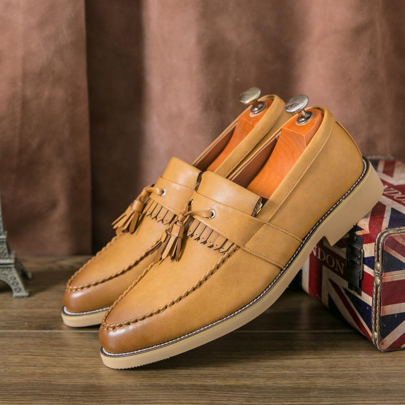 

Размер 38-47 Классические мужские туфли с кисточками ПУ Европейско-американский стиль Легкие и удобные для вождения и путешествий Кожаные туфли для мужчин 47 жёлтый