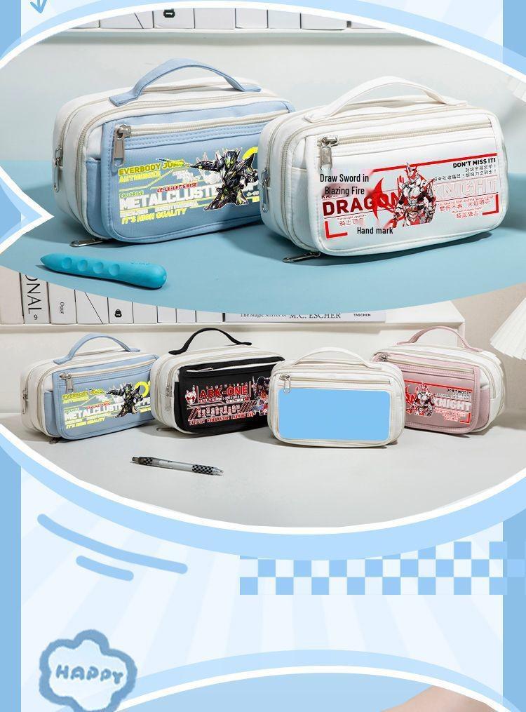Kamen Rider Multi-layered Large Capacity Pencil Case for Boys - Portable, Versatile Storage for Elementary and Junior High Students