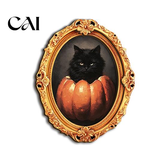 Kitchen Refrigerator Magnet 1/6Pcs Halloween Retro Frame Magnet, Wooden Fridge Seasonal Magnets Decor Decoration, Memo Note Holder for Holiday
