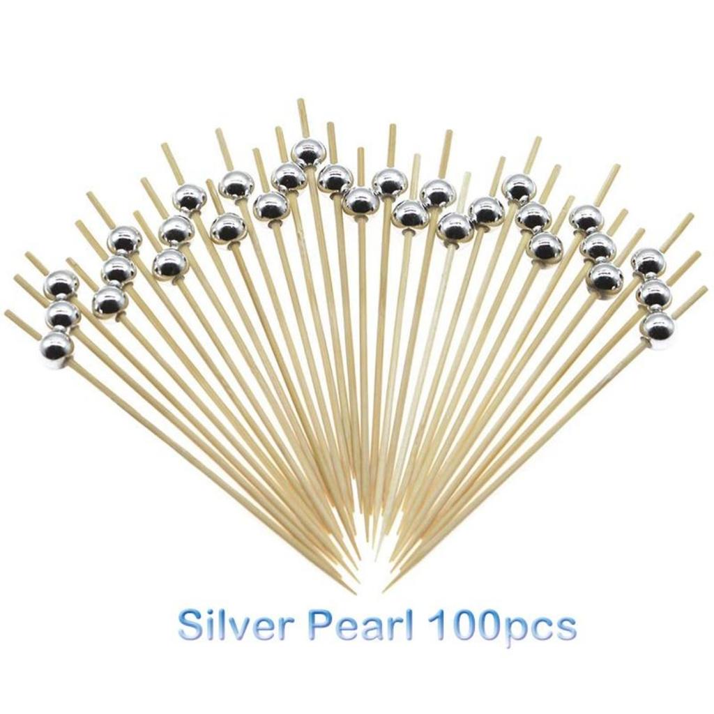 12cm 100pcs Bamboo Cocktail Sticks Pick Martini Drink Stick Picks Levo Bar Tool