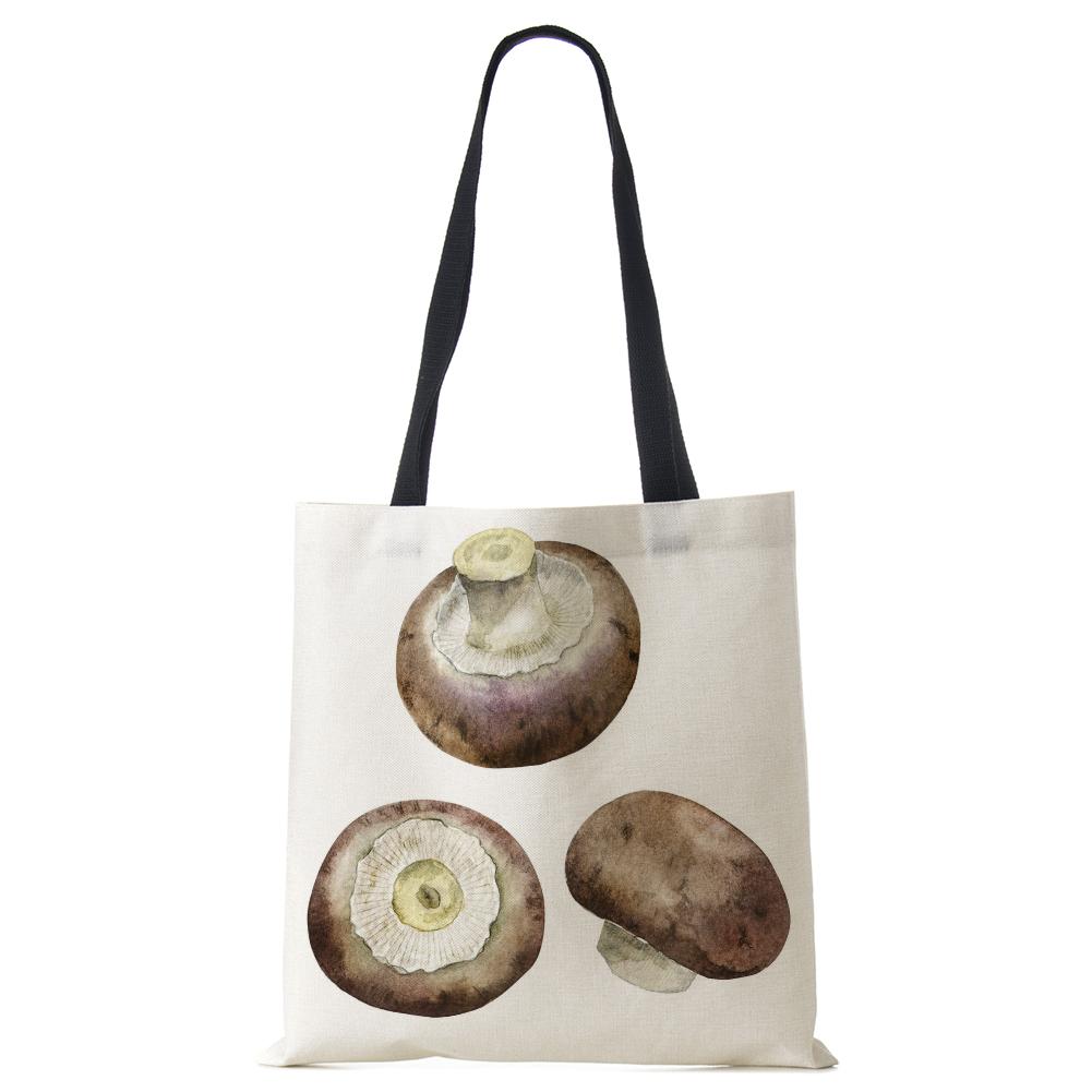 Сумка через плече гриб Жіноча багаторазова сумка Shopper Tote Bag Проста полотняна сумка Harajuku високої місткості Складана сумка для зберігання Мода 2022
