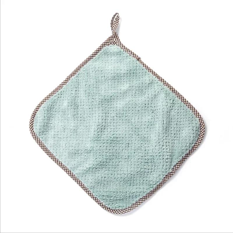 Kitchen Daily Dish Towel Cloth Kitchen Rag Non-stick Oil Thickened Table Cleaning Cloth Double-layer Absorbent Microfiber