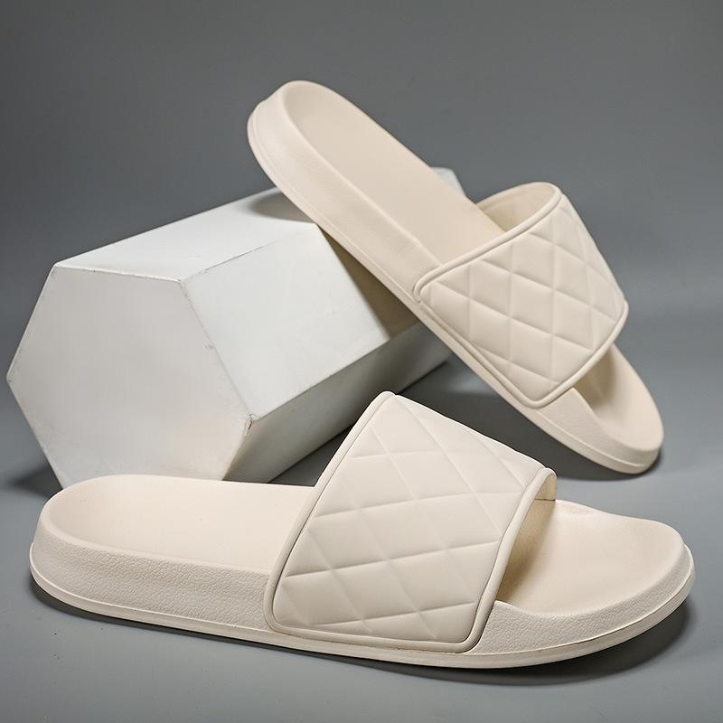 New One-word Slippers Men's Soft Thick Solid Color Sole Fashion Men's Shoes Soft Thick Sole Cool Slippers 2025 Couple