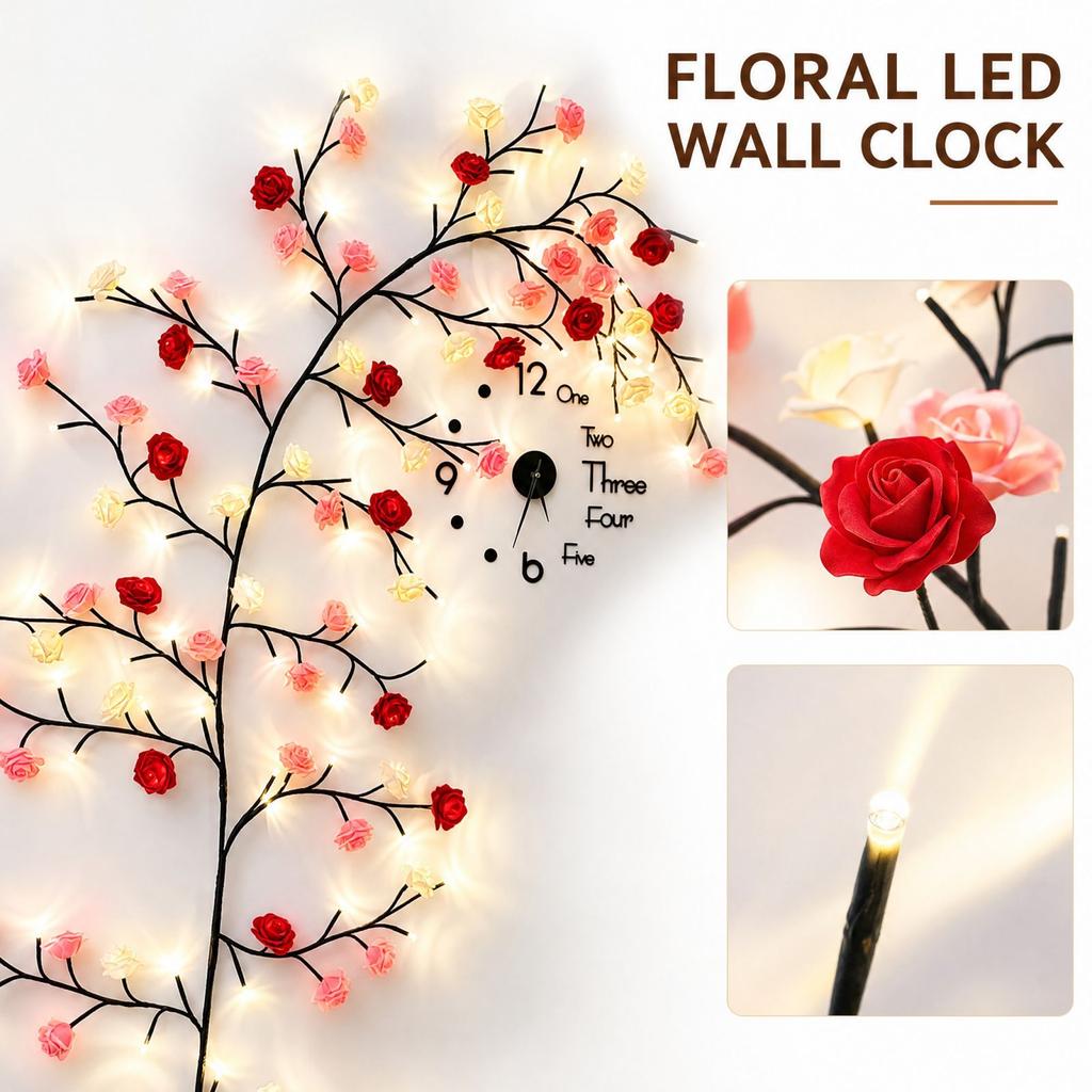 Shapeable LED String Lights with Remote, 1.6M LED Lights with Leaf Butterfly Flower Decor, 8 Lighting Modes for Home Decoration