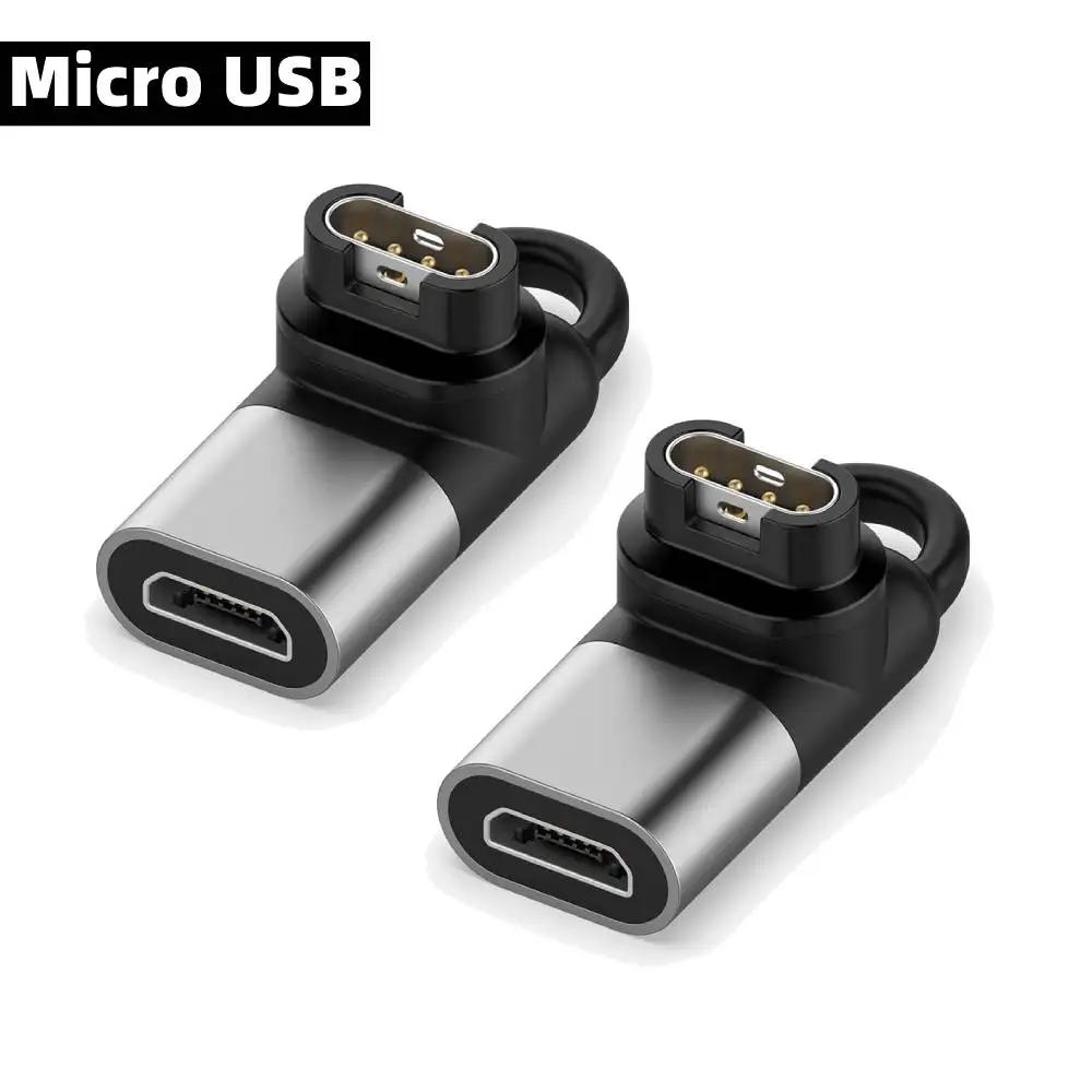 Type C/Micro/ios USB Female to 4pin Charger Adapter for Garmin Fenix 7/6/5 instinct 2S Venu 2 plus EPIX Watch Charging Converter