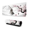 Tappetino Mouse da Gioco Bianco Fiore di Ciliegio Giapponese Xxl Esteso Grande Mouse Mat Tappetino da Scrivania Bordi Cuciti Mousepad Lungo Gomma Antiscivolo
