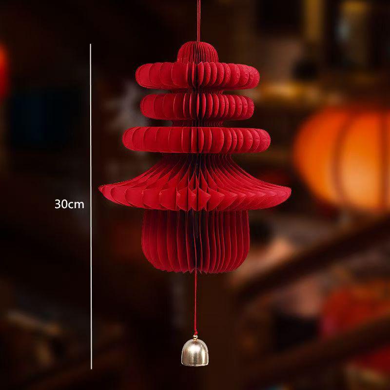 Year Paper Ornament Decoration Lanterns Wedding Decoration 3D Honeycomb Gourd Decorative Pendant Horse Year 2026 Door Decor