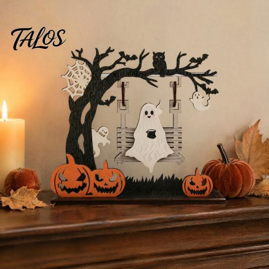 Spooky Home Indoor Accents Funny Halloween Desktop Swing Decor, Decor for Living Room Cute Gifts Kids Tabletop, Gothic Fall Themed Ornament,