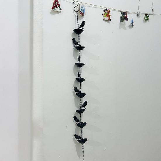 60/80/100CM Železný pták dešťový řetěz Odolný kovový zahradní závěsný lapač deště Pohárky Vnější okapy Svodové roury Náhradní dekorativní dešťový řetěz